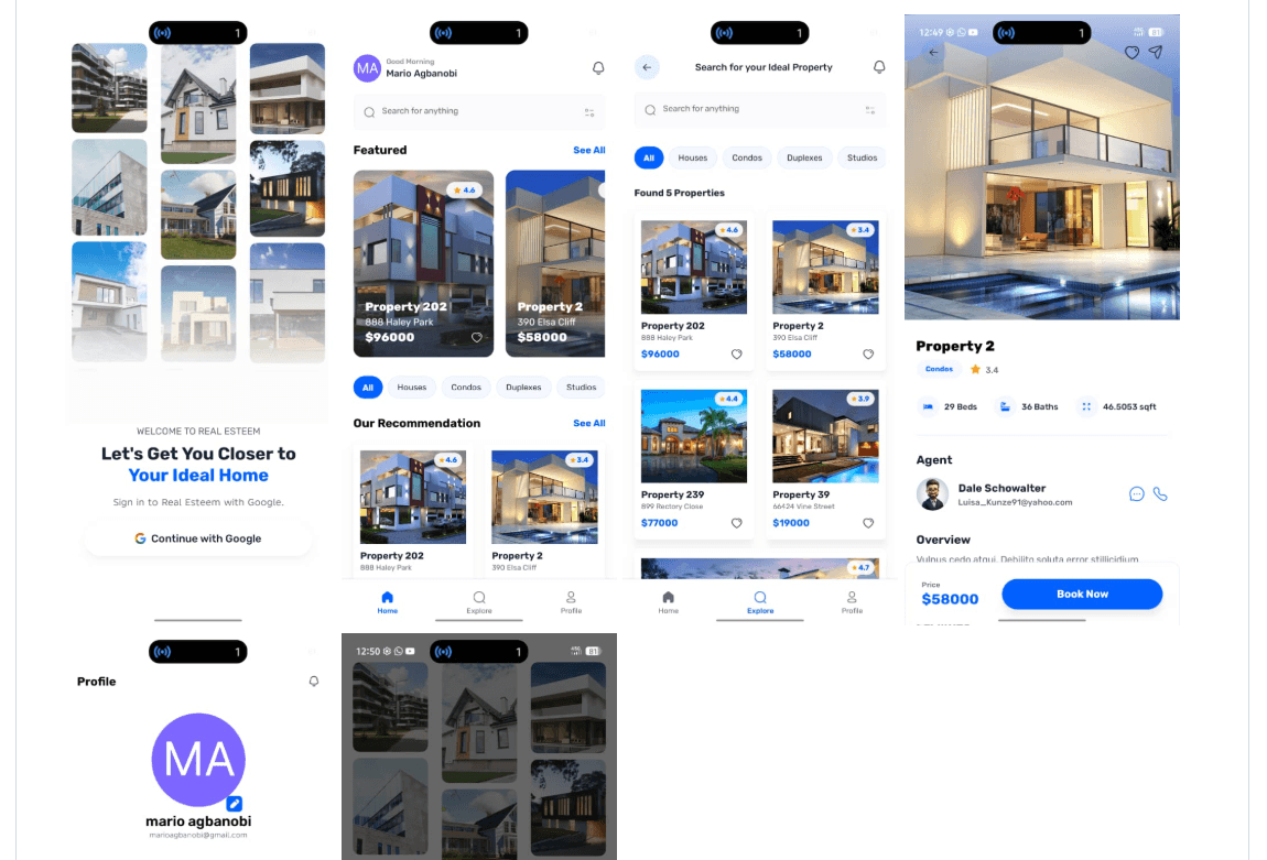 Real Estate App — React Native project preview